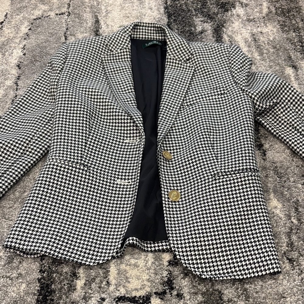 Ralph Lauren Black and White Houndstooth Jacket